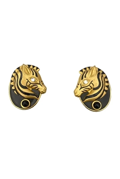 1980s Vintage Bejeweled Zebra Clip On Earrings Selected by BusyLady Baca & The Goods
