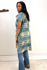 Anna Corinna Woven Sky Cotton Smock Dresss
