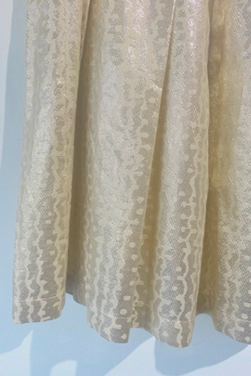 Band of Outsiders Gold Lamé Mini Skirt Selected by The Curatorial Dept.