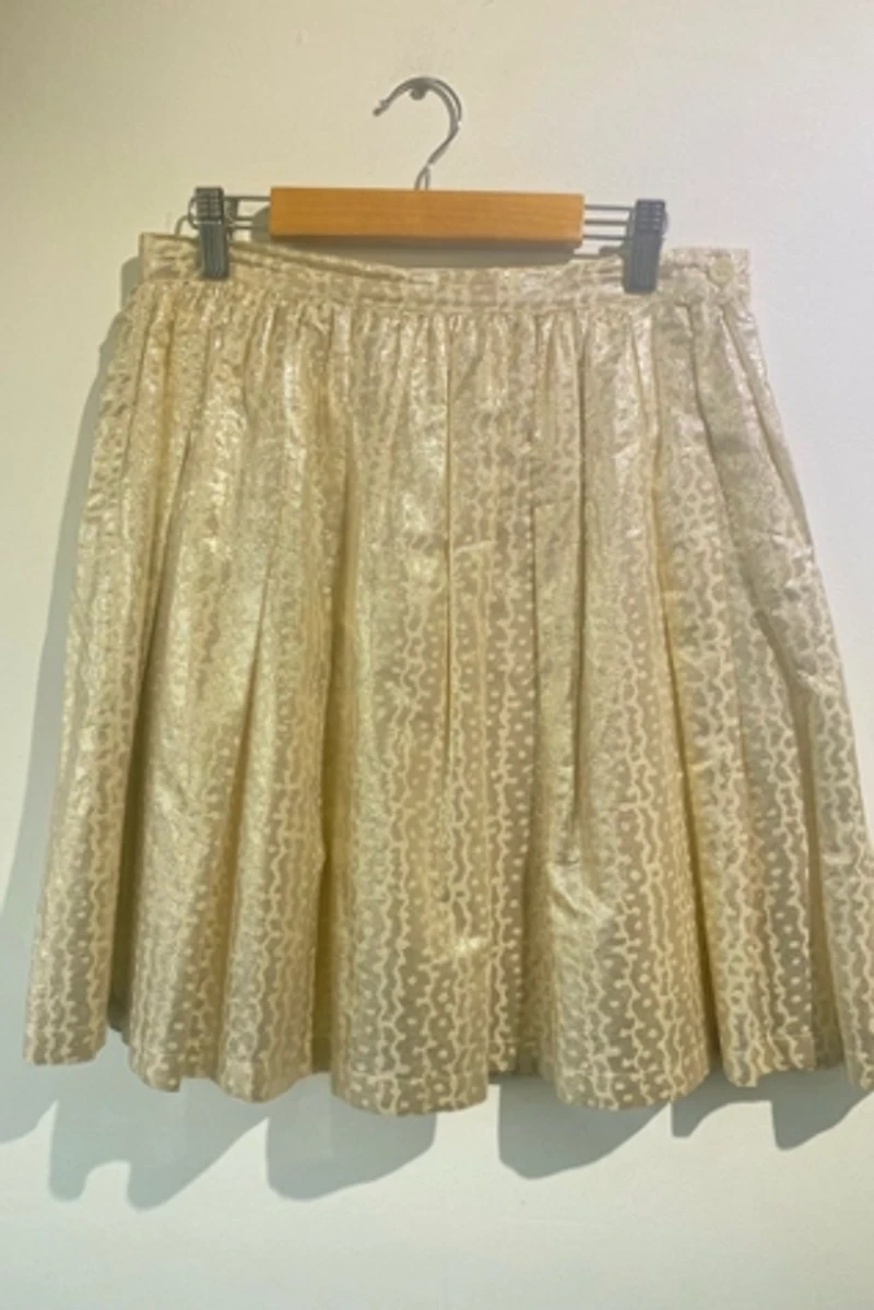 Band of Outsiders Gold Lamé Mini Skirt Selected by The Curatorial Dept.