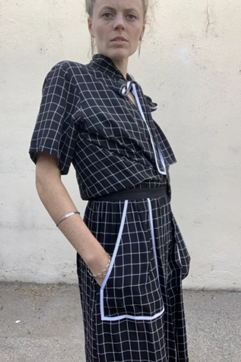 Colovos Asymmetrical Checkered Dress Selected by The Curatorial Dept.