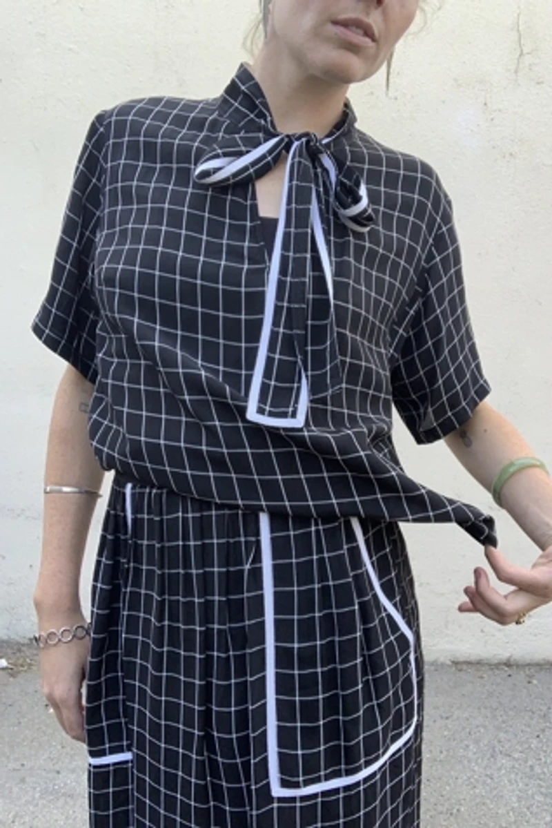 Colovos Asymmetrical Checkered Dress Selected by The Curatorial Dept.