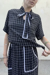 Colovos Asymmetrical Checkered Dress Selected by The Curatorial Dept.