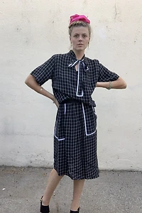 Colovos Asymmetrical Checkered Dress Selected by The Curatorial Dept.