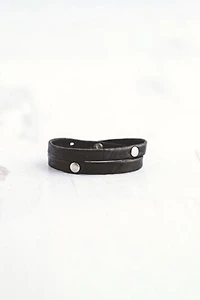 Giving Bracelets Brushed Silver Double Warrior Wrap Bracelet