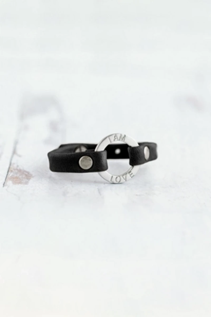 Giving Bracelets Brushed Silver I Am Love Mantra Bracelet