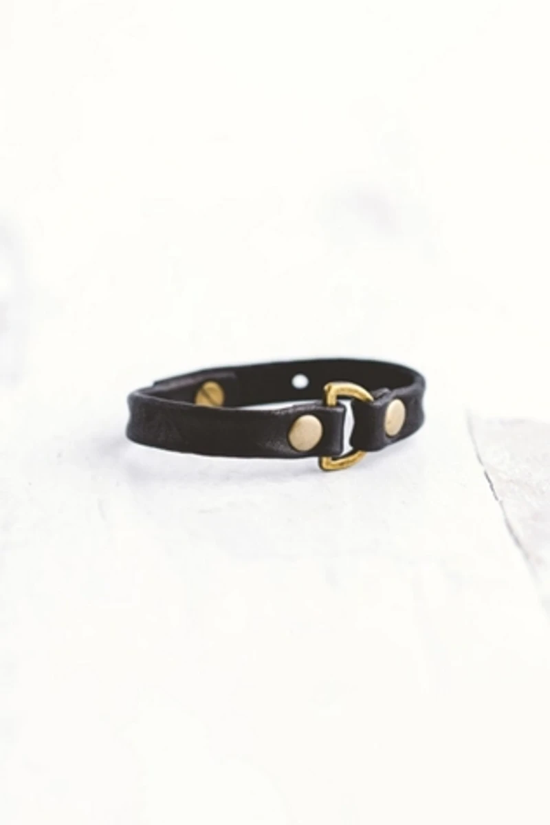 Giving Bracelets Antique Brass Do Good Leather Bracelet