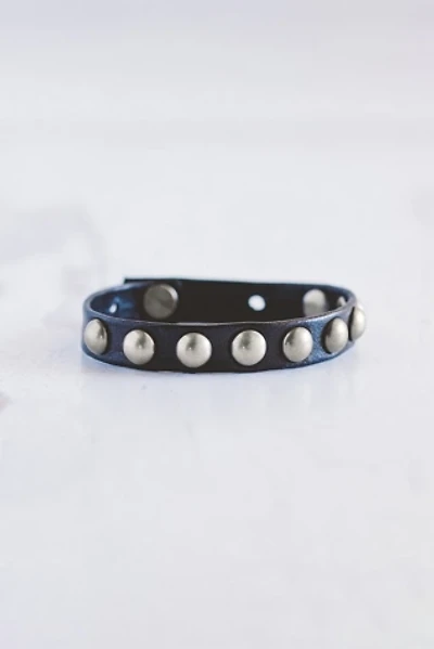 Giving Bracelets Brushed Silver Dotty Leather Bracelet