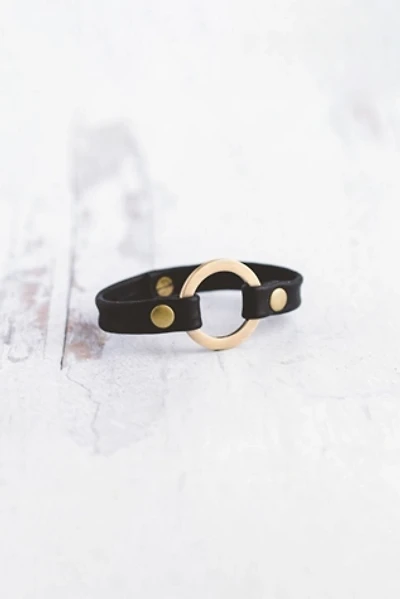 Giving Bracelets Antique Brass Grounding Leather Bracelet