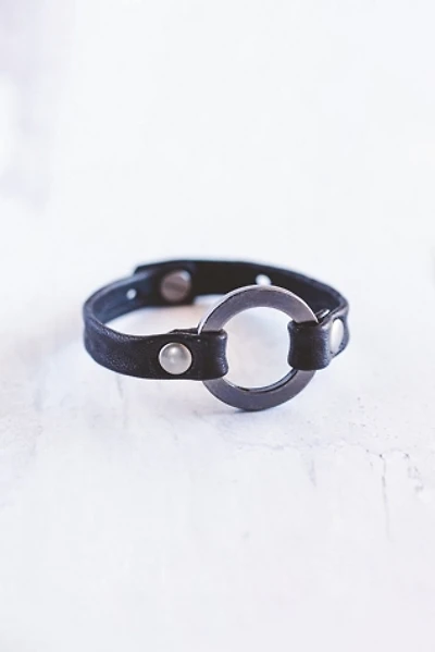 Giving Bracelets Antique Silver Grounding Leather Bracelet