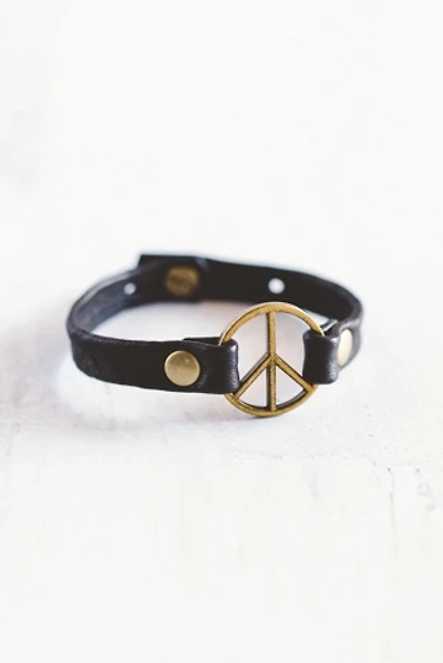 Giving Bracelets Antique Brass Peace Maker Leather Bracelet