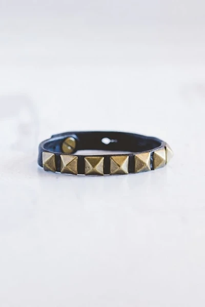 Giving Bracelets Antique Brass Rockstar Leather Bracelet