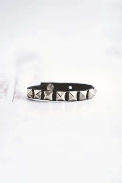 Giving Bracelets Brushed Silver Rockstar Leather Bracelet