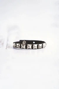 Giving Bracelets Brushed Silver Rockstar Leather Bracelet