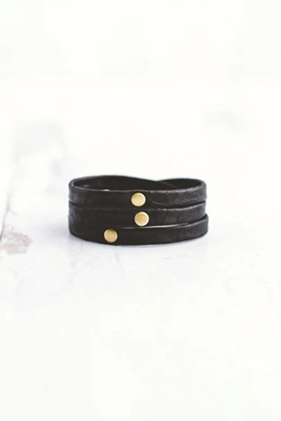 Giving Bracelets Antique Brass Triple Warrior Wrap Leather Bracelet