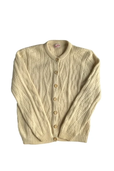 Vintage 1950s Cream Wool Cardigan Selected by SharpLilTeeth