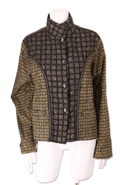1980s Gold Metallic Mixed Media Reversible Jacket Selected By Ritual Vintage