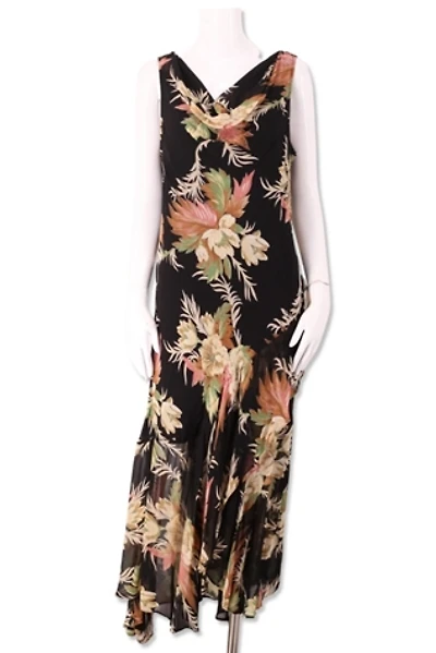 1990s Floral Bias Cut Dress Selected By Ritual Vintage