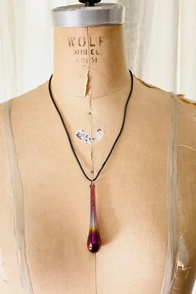 Vintage Art Glass Drop Iridescent Necklace Selected by FernMercantile