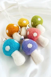Golden Hour Designs Purple Felt Mushroom Ornaments Set