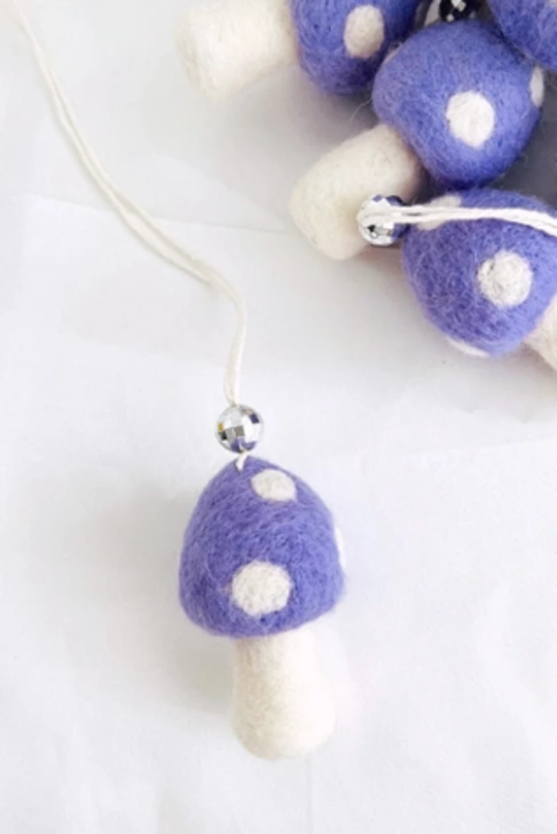 Golden Hour Designs Purple Felt Mushroom Ornaments Set