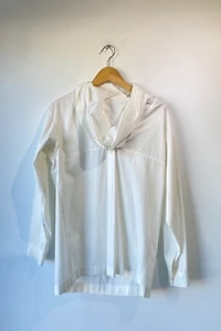 Issey Miyake White Loose Neck Top Selected by The Curatorial Dept.