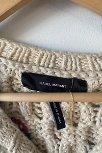 Isabel Marant White and Green Knit Sweater Selected by The Curatorial Dept.