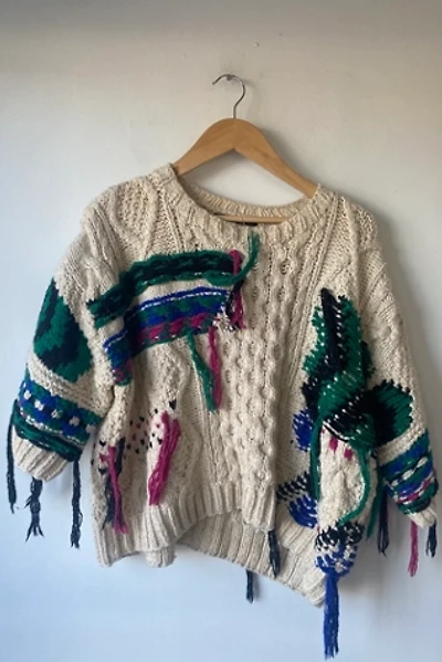 Isabel Marant White and Green Knit Sweater Selected by The Curatorial Dept.