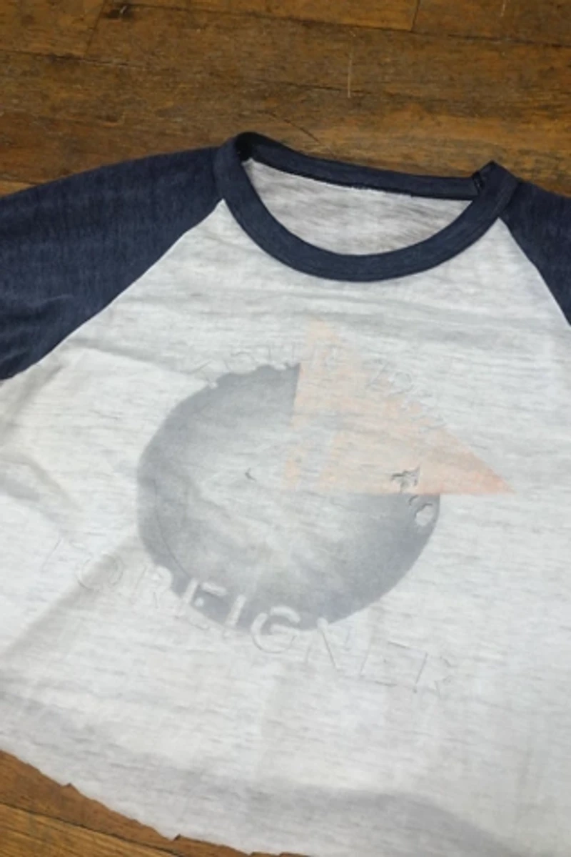 Well Worn 1981 Foreigner Tour Raglan Selected by Cherry