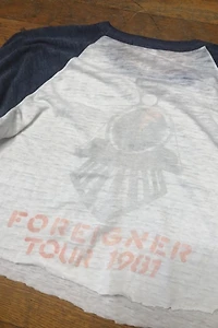 Well Worn 1981 Foreigner Tour Raglan Selected by Cherry
