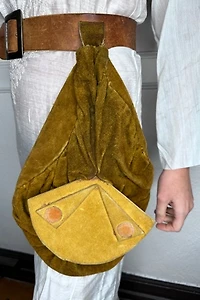 1970s Leather Belt with Suede Satchel Selected by Cherry