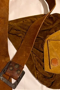 1970s Leather Belt with Suede Satchel Selected by Cherry