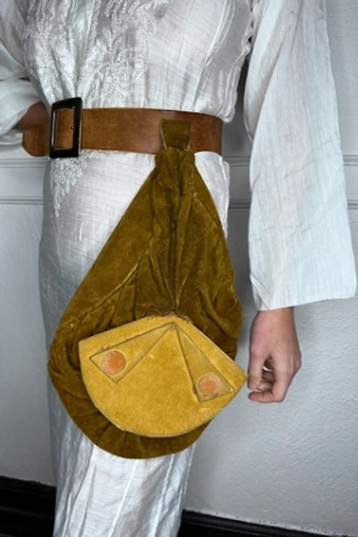 1970s Leather Belt with Suede Satchel Selected by Cherry