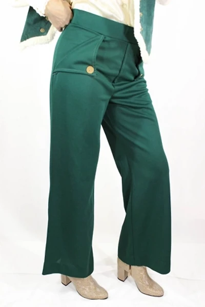 1960s Forest Green Wide Leg Pants Selected By Moons + Junes Vintage