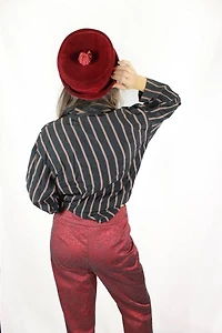 Hendrix Burgundy Tapestry Flare Pants Selected By Moons + Junes Vintage