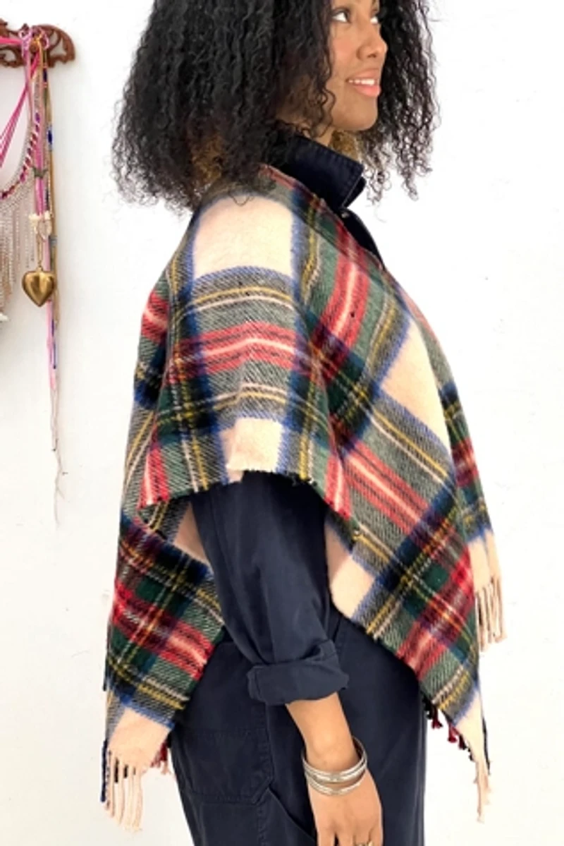 Anna Corinna Classic Tartan Wool Poncho