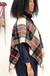 Anna Corinna Classic Tartan Wool Poncho