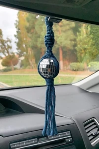 Macramé  Disco Ball Car Charm