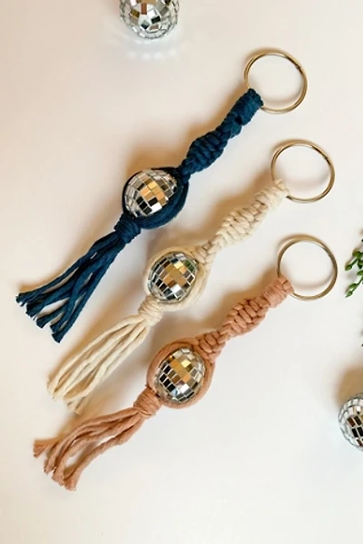 Macramé  Disco Ball Car Charm