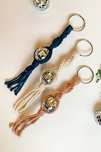 Macramé  Disco Ball Car Charm