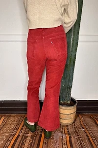 1970s Burgundy Levi Corduroy Pants Selected by Grievous Angel Vintage