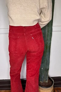 1970s Burgundy Levi Corduroy Pants Selected by Grievous Angel Vintage