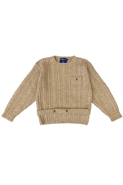 1980s Vintage Ralph Lauren Cable Knit Wool Sweater With Belt Selected by BusyLady Baca & The Goods