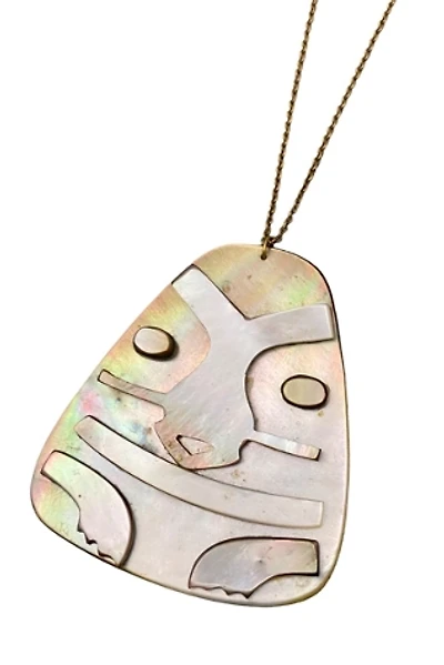 1970s Vintage Carved Shell Face Necklace  Selected by BusyLady Baca & The Goods