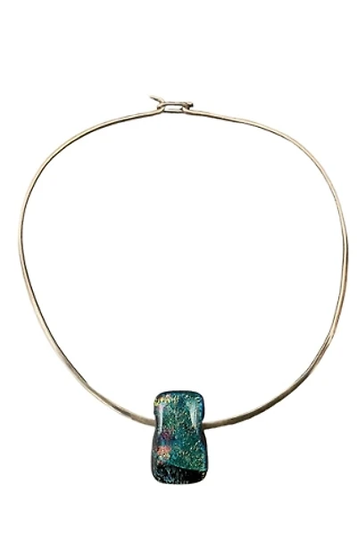 1990s Vintage Sterling Silver Handblown Glass Collar Necklace  Selected by BusyLady Baca & The Goods