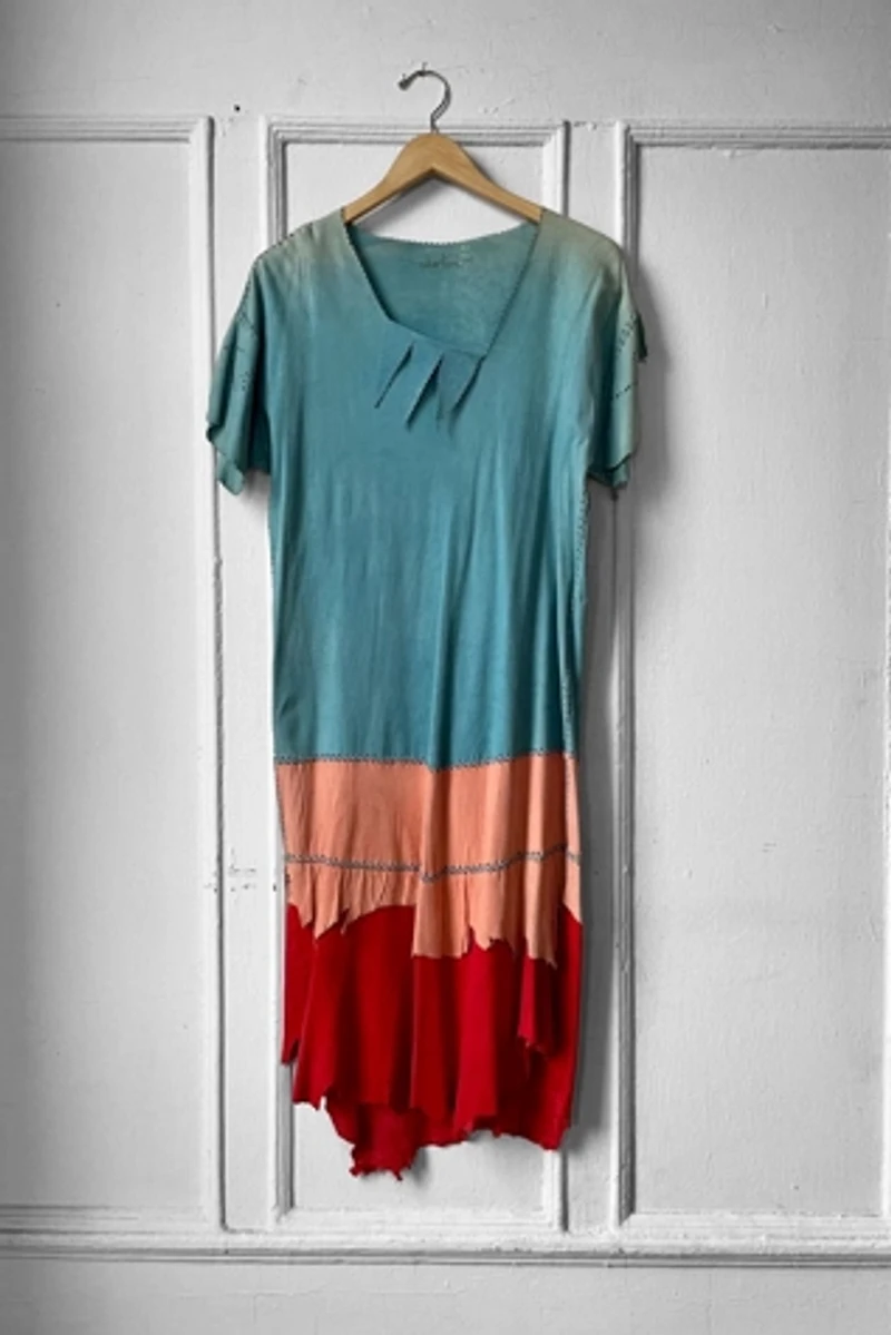 70’s Boho Suede Colorblock Dress Selected by MARMALADE