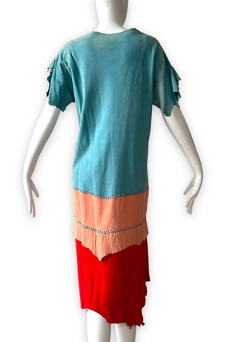 70’s Boho Suede Colorblock Dress Selected by MARMALADE