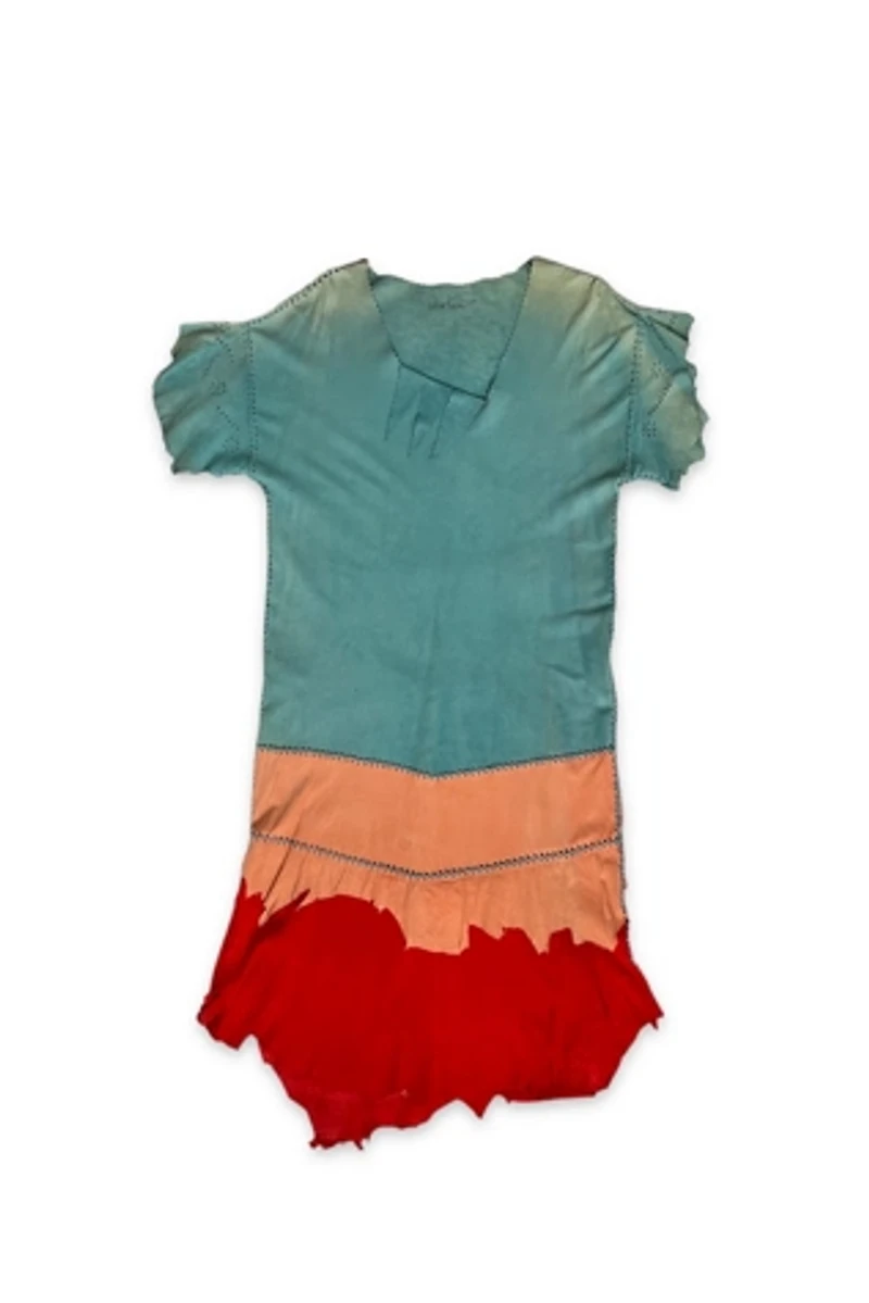 70’s Boho Suede Colorblock Dress Selected by MARMALADE