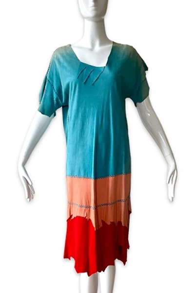 70’s Boho Suede Colorblock Dress Selected by MARMALADE