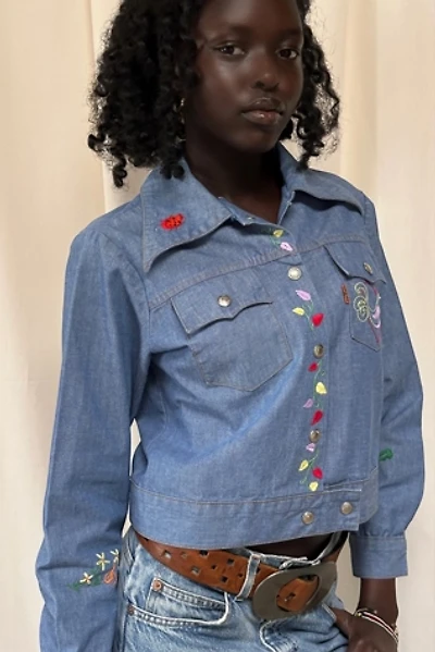 Vintage 1970's Embroidered Levi's Cropped Jacket Selected By Afterlife Boutique